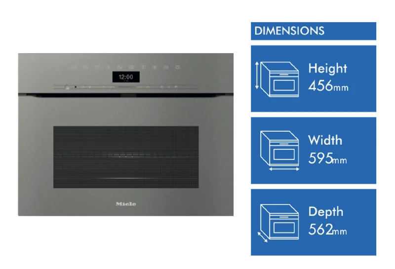 Miele 45cm Handleless Speed Oven with 3in1 Microwave, Oven and Combination Modes Graphite Grey