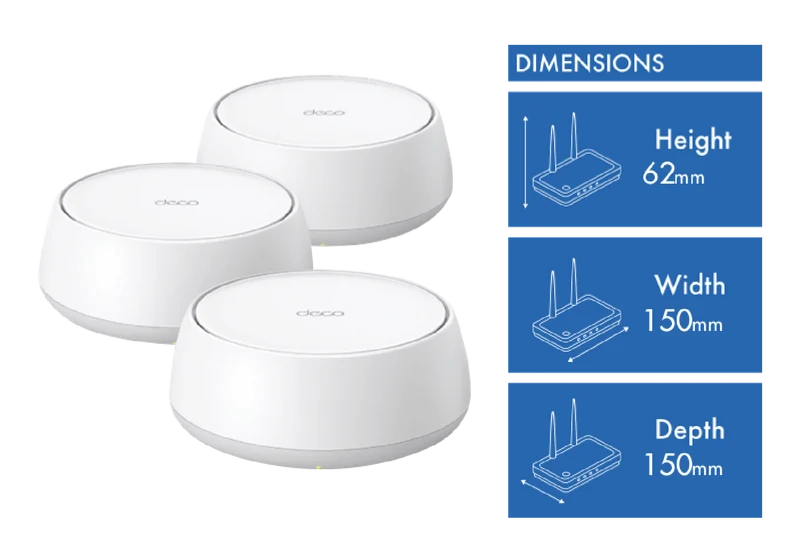 TP-LINK Deco BE5000 Whole Home Mesh Wi-Fi 7 System (3-pack)