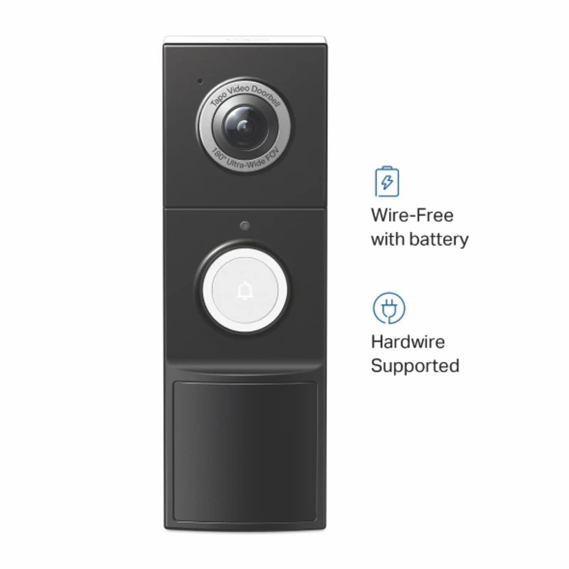 TP-LINK 2K 5MP Wired or Wireless Video Doorbell w/Chime