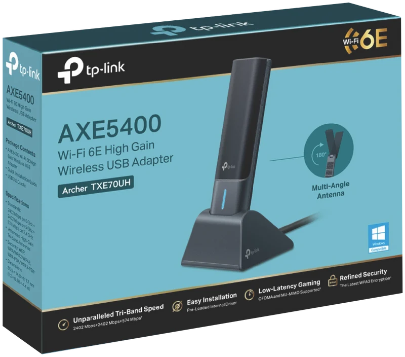 TP-LINK AXE5400 Wi-Fi 6E High Gain Wireless USB Adapter