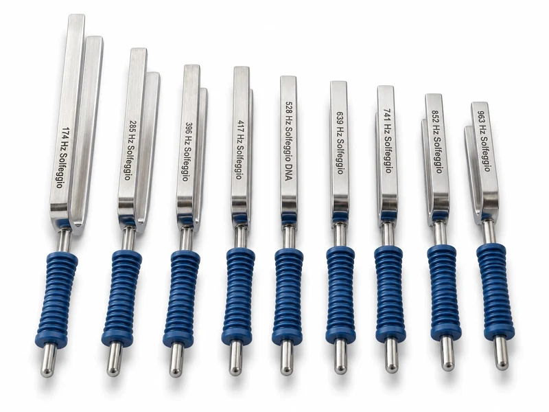 Solfeggio- Stimmgabel Set mit Barthelmes blau Griff