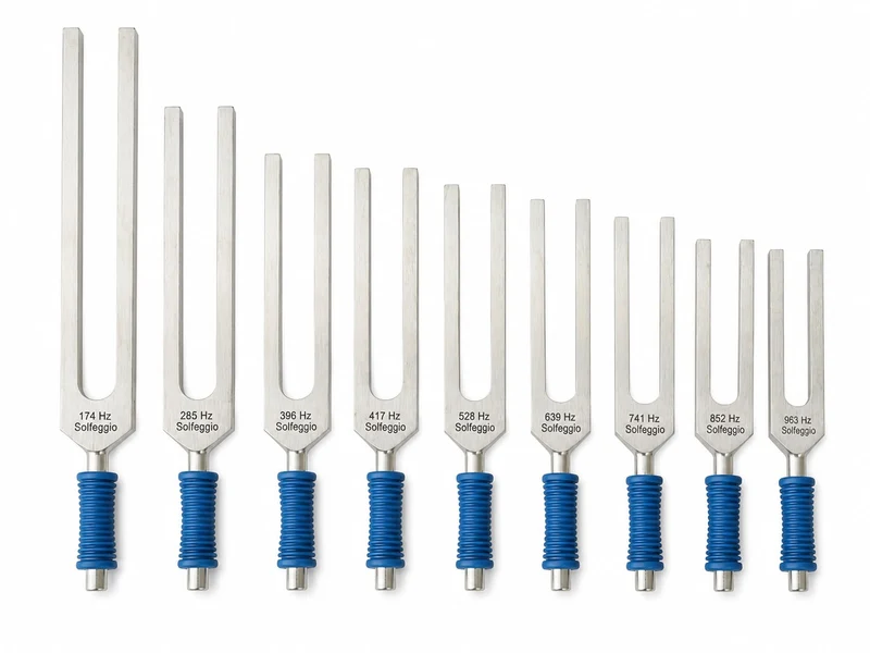 Solfeggio- Stimmgabel Set mit Barthelmes blau Griff