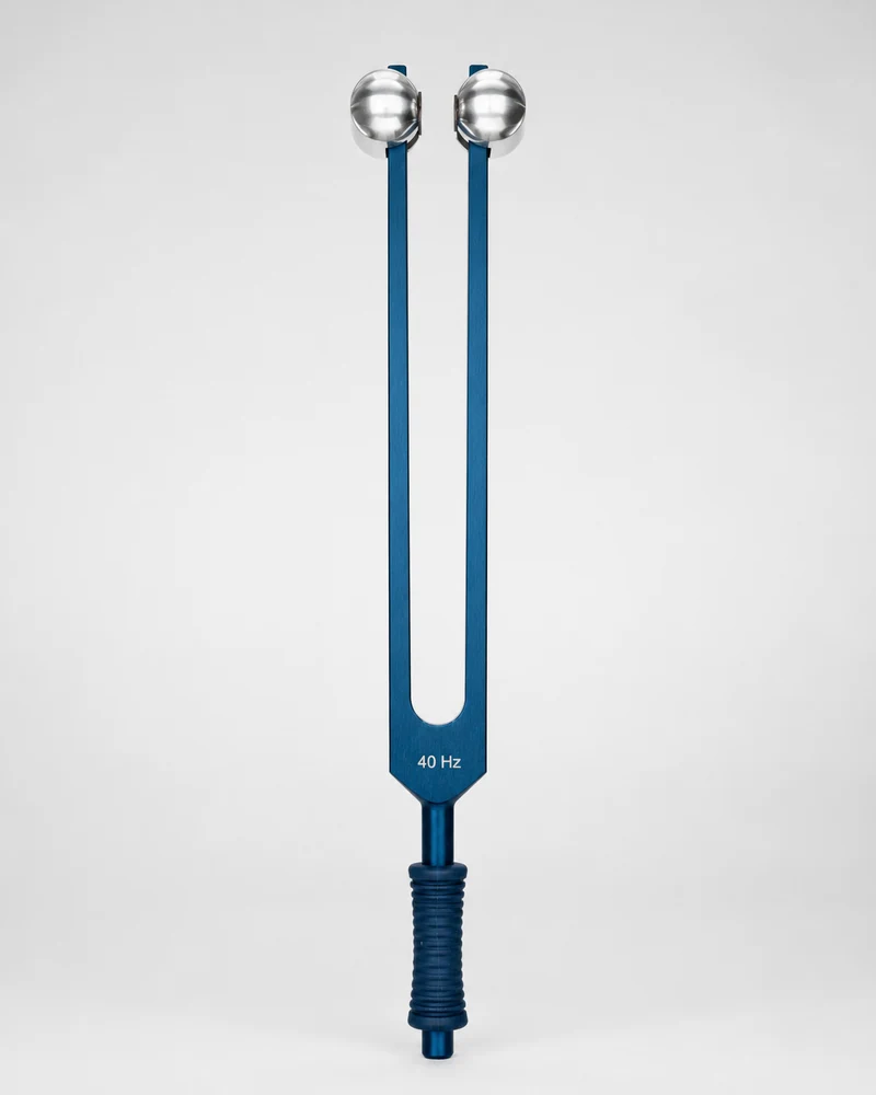 40 Hz Lightdesign Stimmgabel mit Gewicht (bekannt als Gamma Frequenz) mit blauem Griff