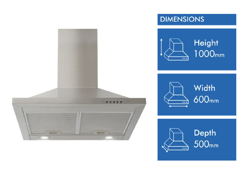 Solt 60cm Canopy Rangehood, Stainless Steel