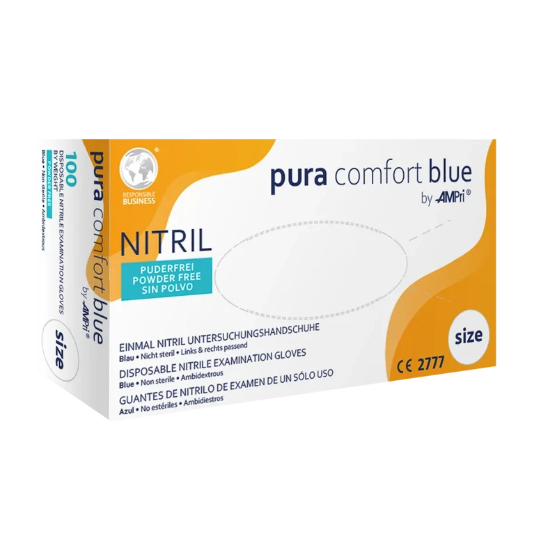 Puracomfort blue Nitrilhandschuhe, blau, puderfrei