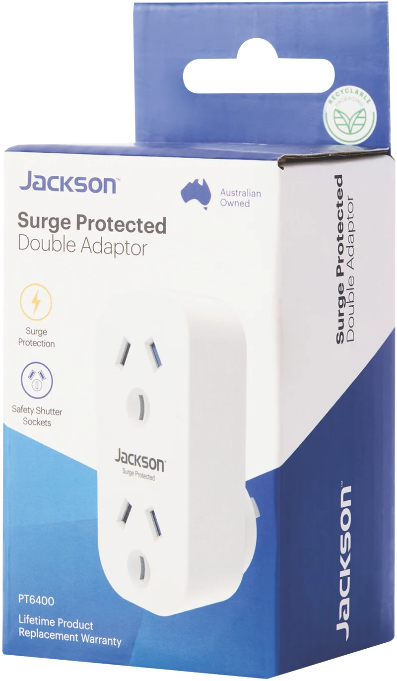 Jackson Surge Protected Double Adaptor