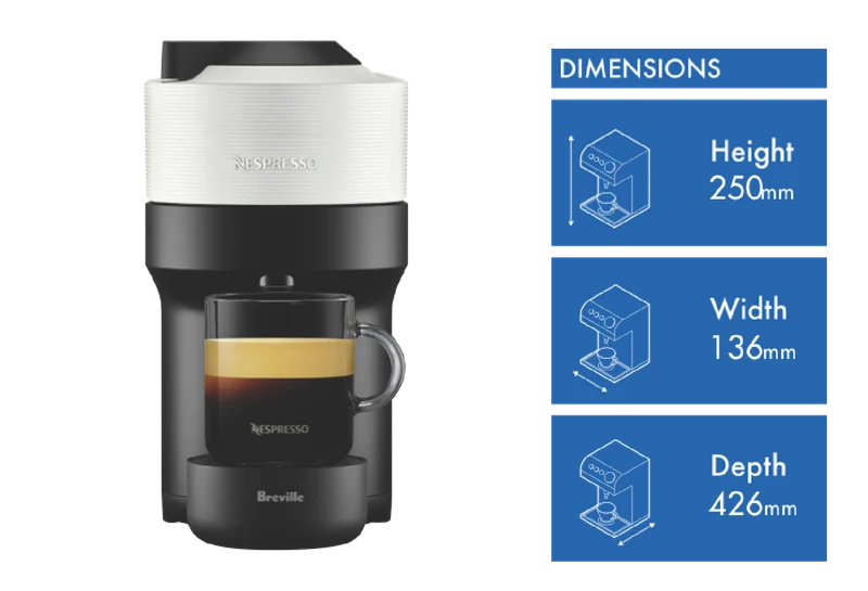 Nespresso Vertuo Pop Capsule Coffee Machine Bundle White