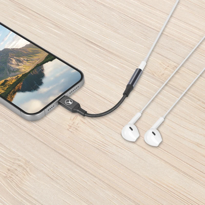 Bonelk USB-C to 3.5mm Long-Life Adapter (Black)