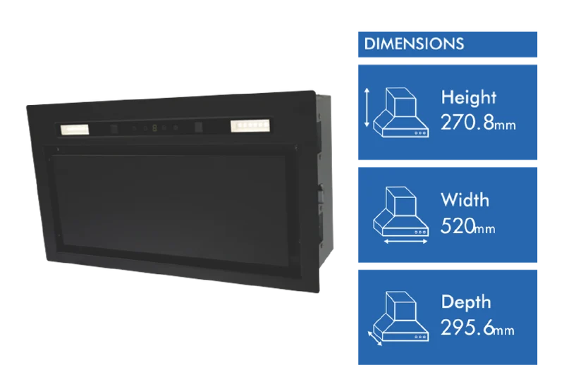 Solt 52cm Undermount Rangehood, Black