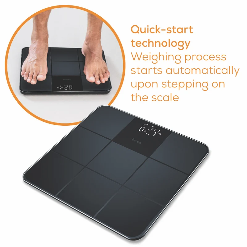 Beurer Digital Glass Scale - Matt/Gloss Black