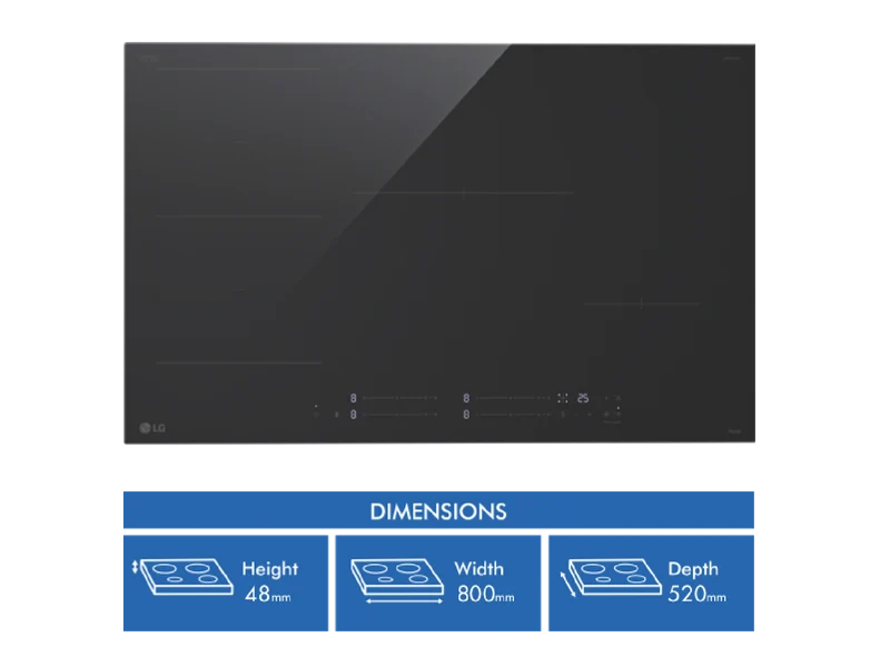 LG 80cm Induction Cooktop 4 Cook Zones, 1 Flex