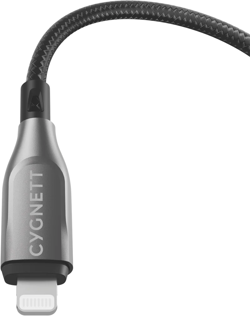 Cygnett USB 2.0 Armoured braided USB C Lightning 2m Black