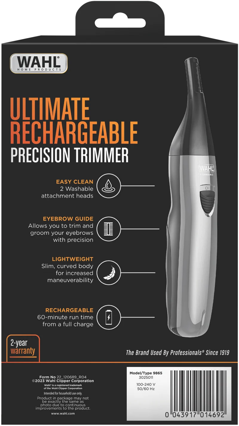 Wahl Ultimate Precision Ear, Nose and Brow Rechargeable Trimmer