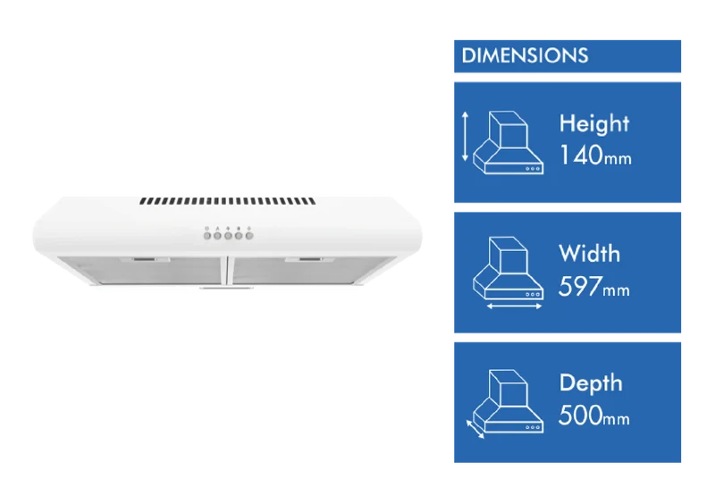 Solt 60cm Fixed Rangehood, White