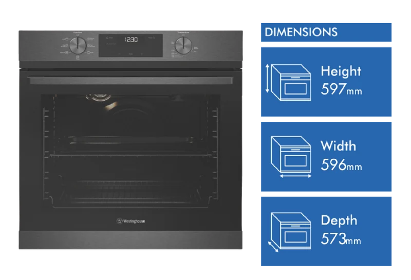 Westinghouse 60cm 7 Multi Function Oven, Dark Stainless Steel
