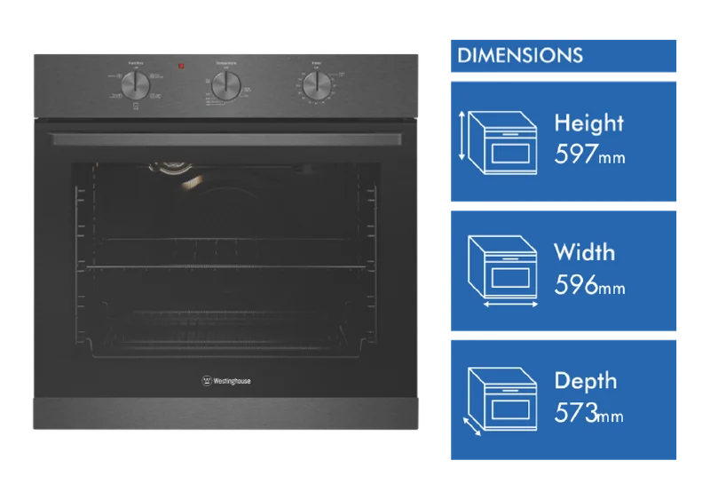 Westinghouse 60cm 5 Multi Function Oven, Dark Stainless Steel