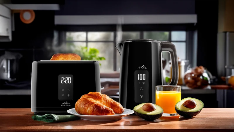 Toaster ETA Eron 8166 90000 schwarz/rostfreier stahl