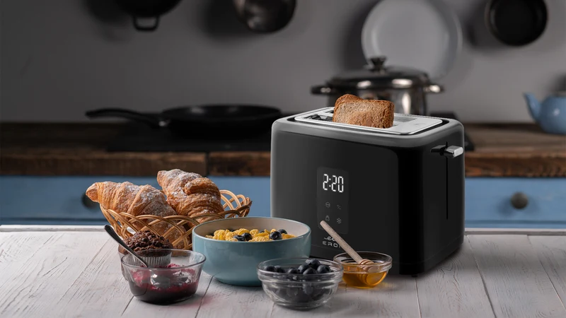 Toaster ETA Eron 8166 90000 schwarz/rostfreier stahl