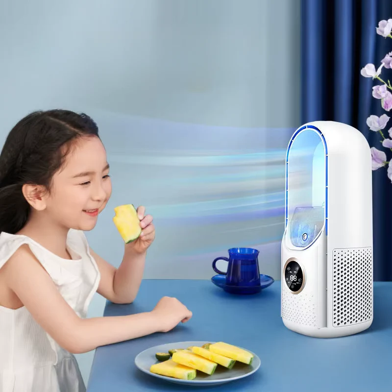USB Turmventilator ohne Flügel mit LED-Anzeige und Einstellbarer Geschwindigkeit – Aerlisse