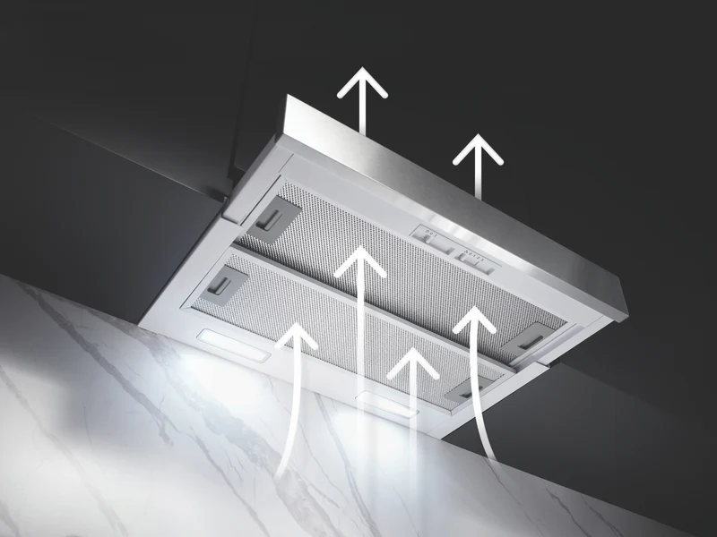 Omega 60cm Slideout Rangehood, Stainless Steel Fascia