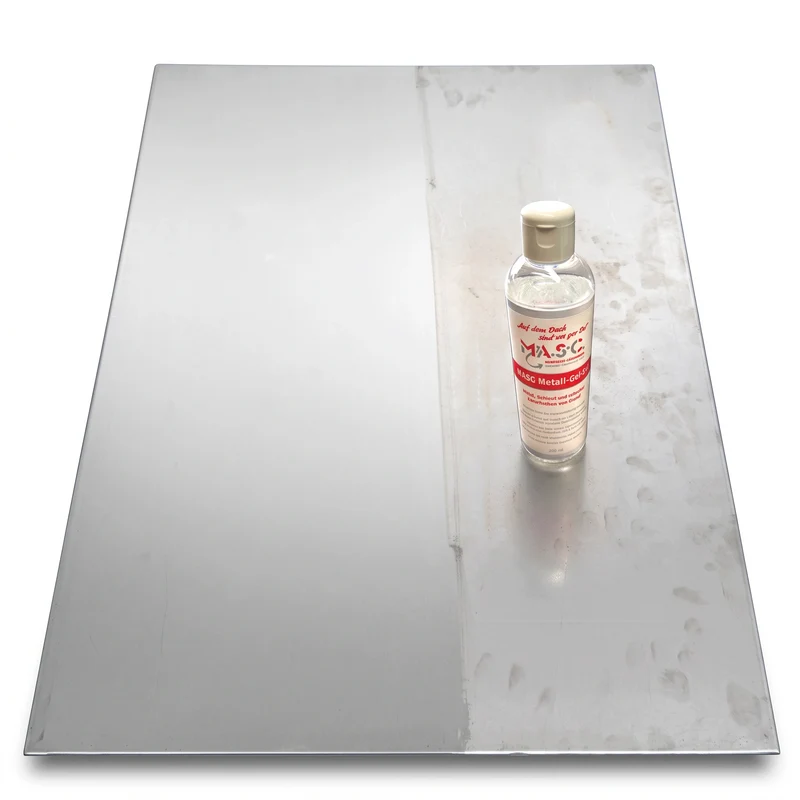 MASC - Metall-Gel 2.0 Metallpflege | Politur und Schutz für Edelstahl, Kupfer, Aluminium, Zink und beschichtete Bleche, 250 ml