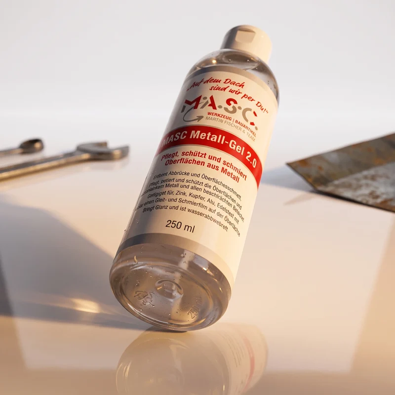 MASC - Metall-Gel 2.0 Metallpflege | Politur und Schutz für Edelstahl, Kupfer, Aluminium, Zink und beschichtete Bleche, 250 ml
