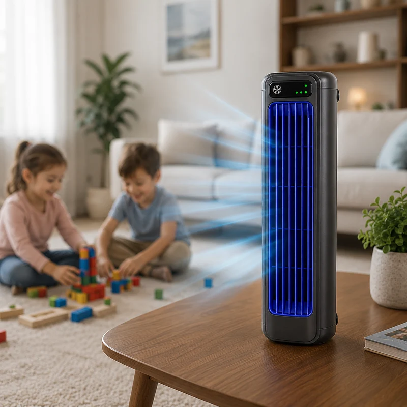 Bladloser Turmventilator mit Fernbedienung und einstellbaren Luftstufen – AeroTower