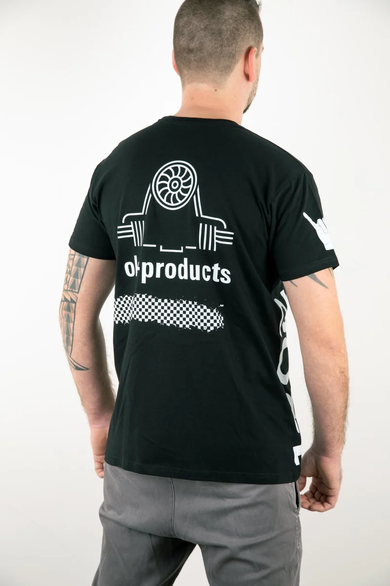 T-Shirt ok-products schwarz Luft spart Wasser