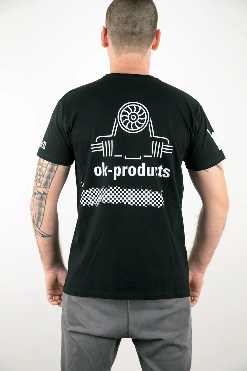 T-Shirt ok-products schwarz Luft spart Wasser