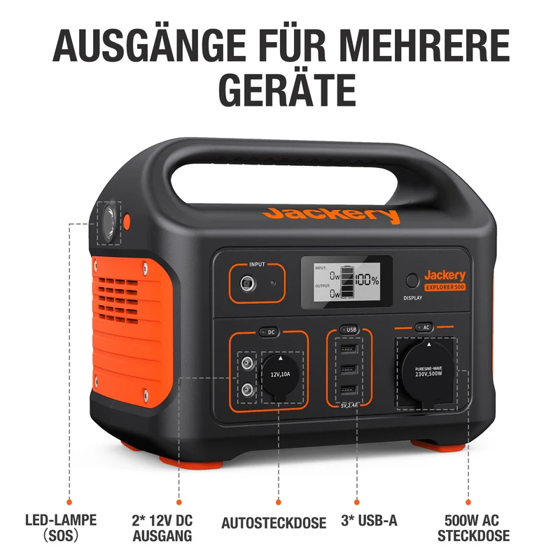 Jackery Explorer 500 Tragbare Powerstation (Generalüberholt)