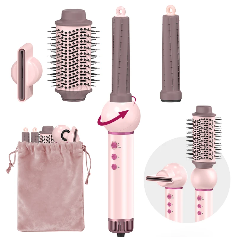 5-in-1 Hot-Air Brush & Ionic Hair Dryer for Fast Drying, Curling & Volumizing | Lightweight Travel