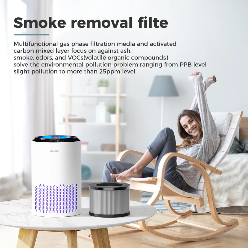 AROEVE Air Filter Replacement | MK01 & MK06- Smoke Removal Version(2 packs)