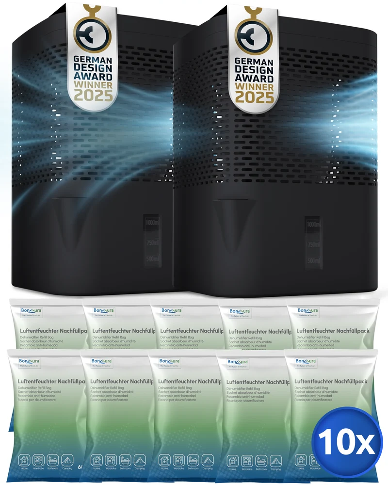 AirOne Super Sparset aus 2 x Luftentfeuchter ohne Strom und 10 x Granulat 680g