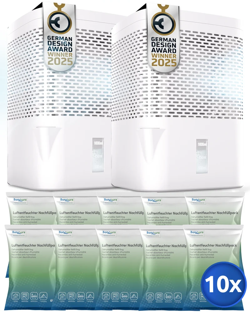 AirOne Super Sparset aus 2 x Luftentfeuchter ohne Strom und 10 x Granulat 680g