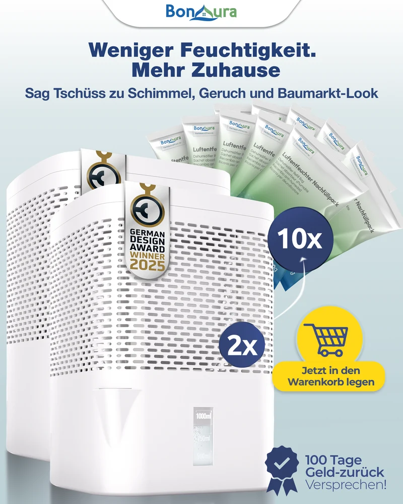 AirOne Super Sparset aus 2 x Luftentfeuchter ohne Strom und 10 x Granulat 680g