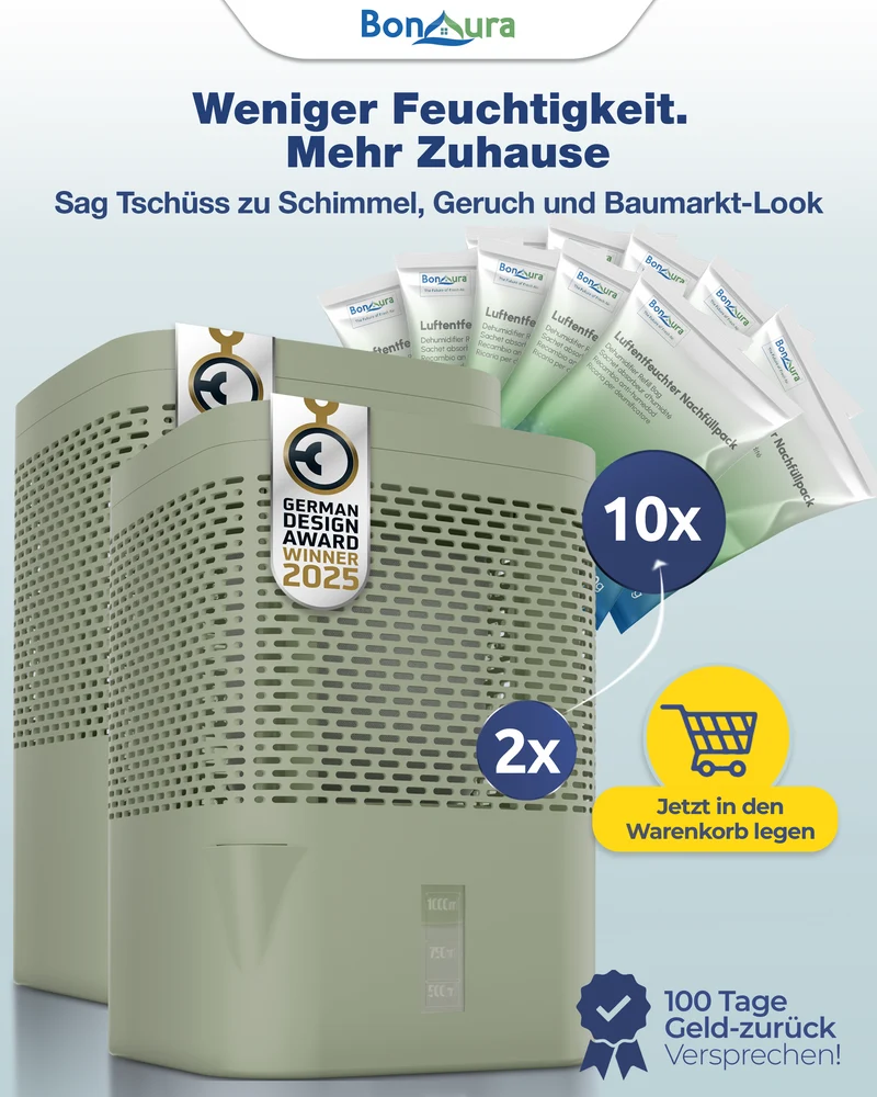 AirOne Super Sparset aus 2 x Luftentfeuchter ohne Strom und 10 x Granulat 680g