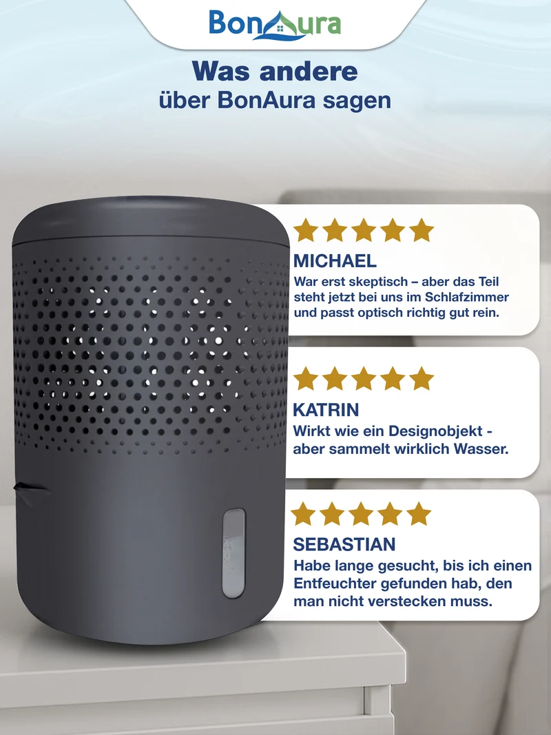 AirOne Neo Bundle aus Luftentfeuchter ohne Strom und 5 x Granulat 680g