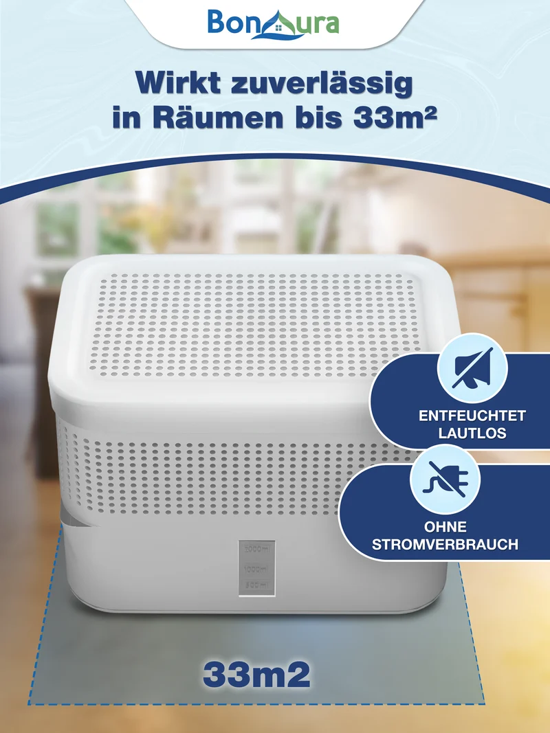 AirOne Max Bundle aus Luftentfeuchter ohne Strom und 5 x Granulat 980g