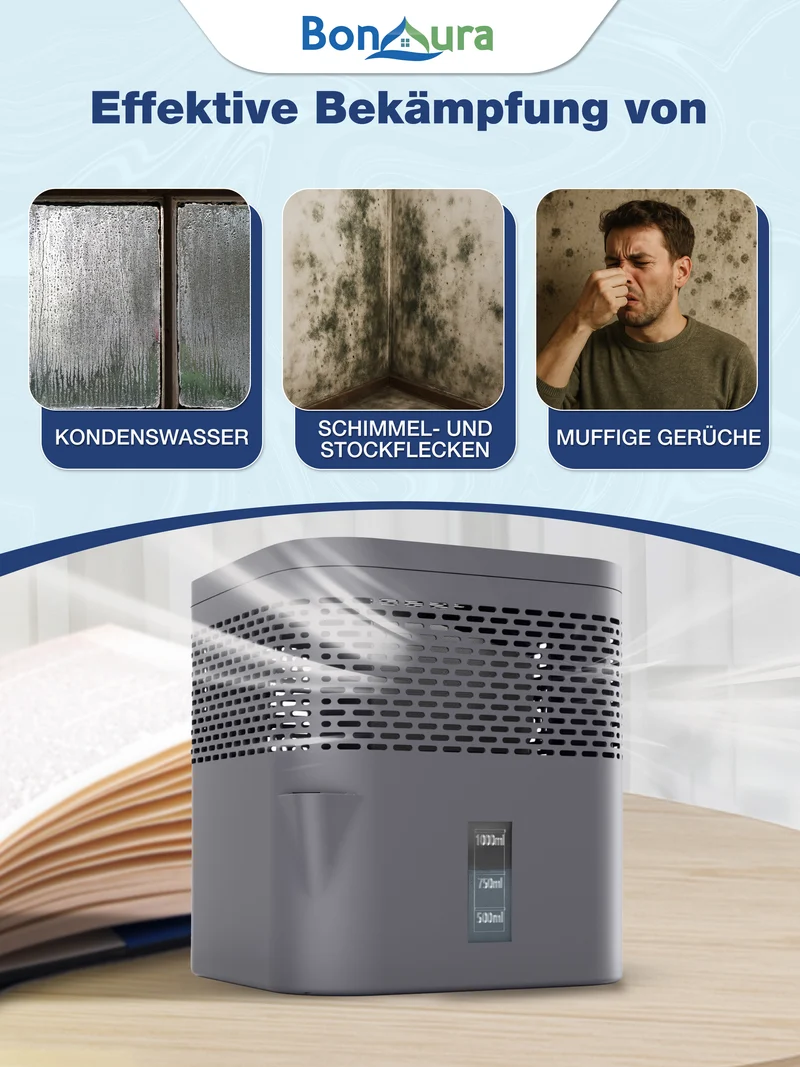 AirOne Lite Bundle aus Luftentfeuchter ohne Strom und 5 x Granulat 450g