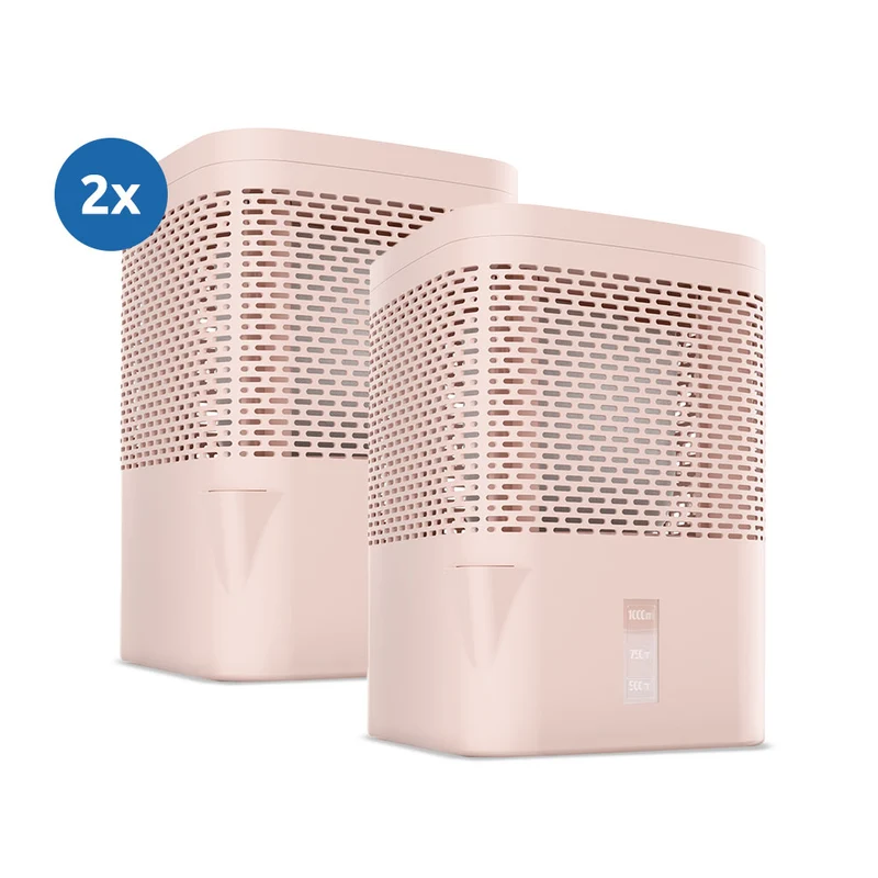 2er Set AirOne Luftentfeuchter ohne Strom mit 2x 680g Luftentfeuchter Granulat
