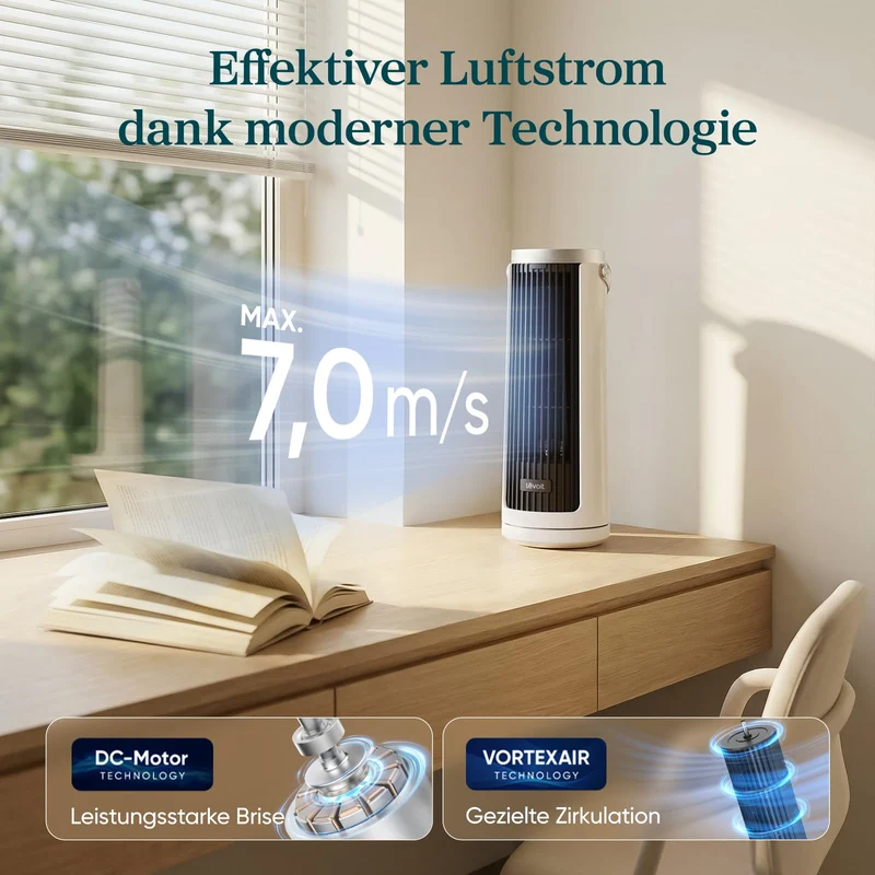 Levoit Windi Mini – Kompakter Tischventilator in Weiß