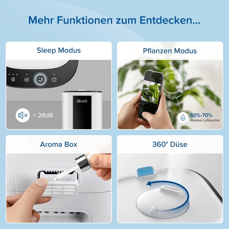 Levoit OasisMist 1000S Smarter Kaltnebel Luftbefeuchter für Große Räume