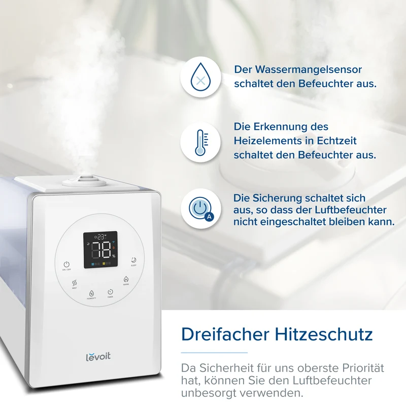 Levoit LV600S Luftbefeuchter + 10er-Pack Entkalkungspads set