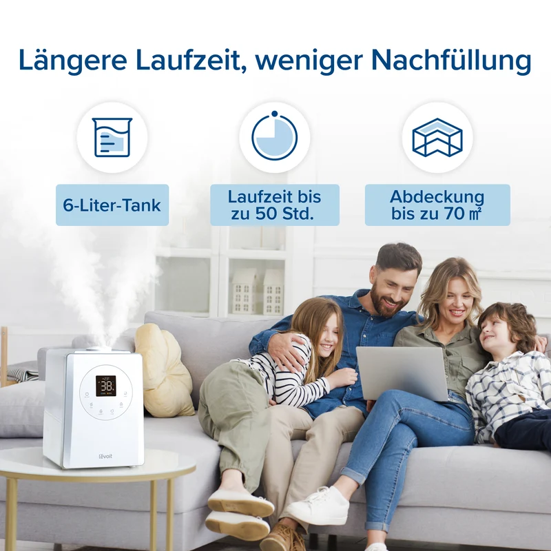 Levoit LV600S Luftbefeuchter + 10er-Pack Entkalkungspads set
