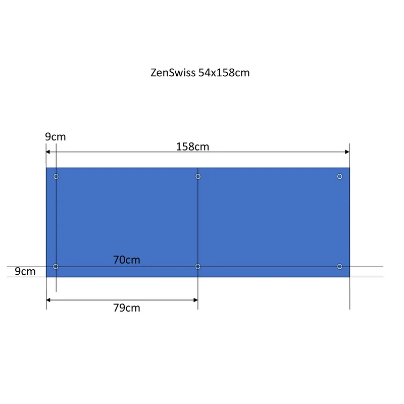 ZenSwiss Deluxe - 800 W / 54 x 158 cm - Matt Weiss