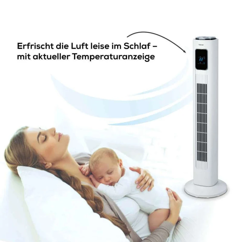 Turmventilator mit Fernbedienung und Timer – leise & oszillierend