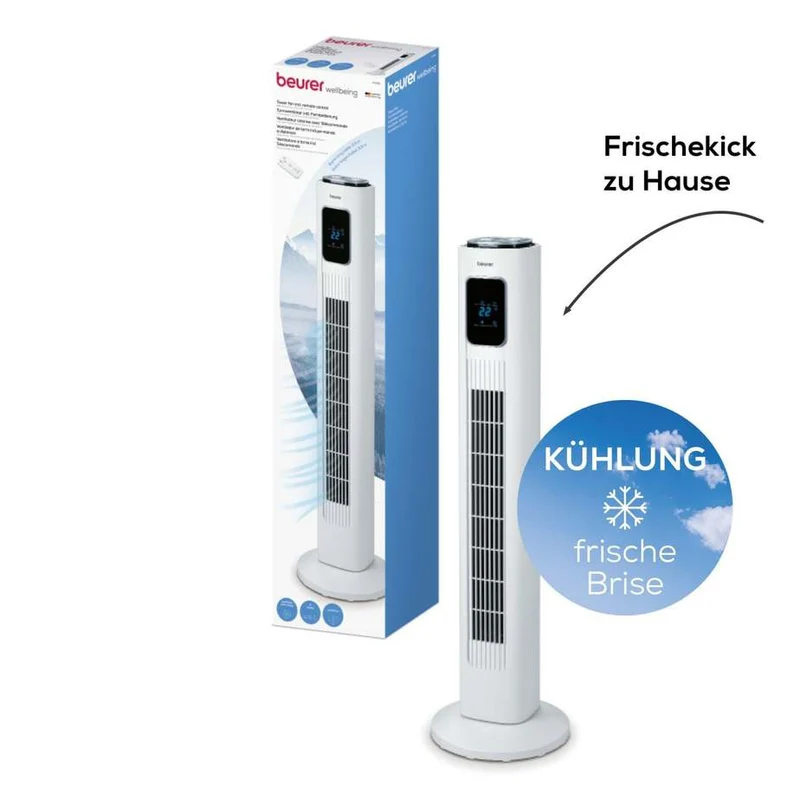 Turmventilator mit Fernbedienung und Timer – leise & oszillierend