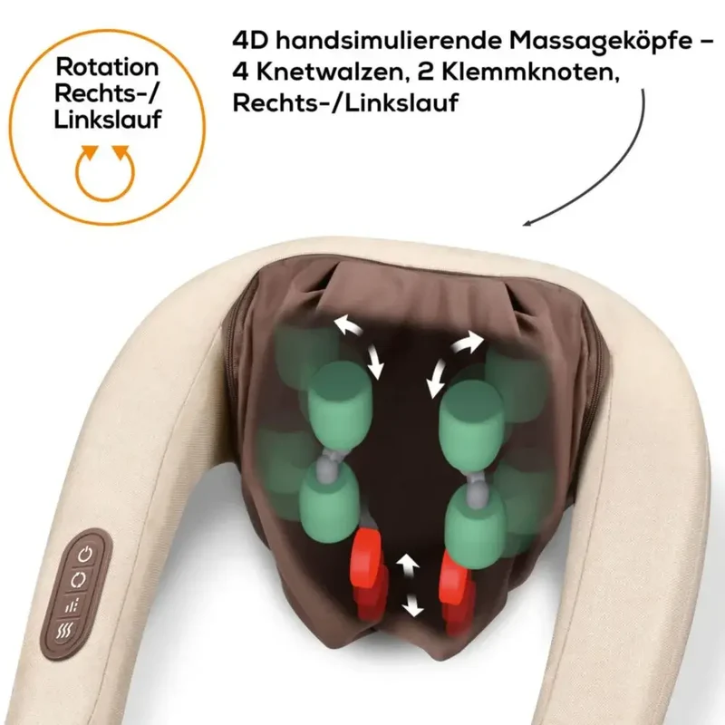 Nacken Massagegerät 4D mit Wärmefunktion für Entspannung