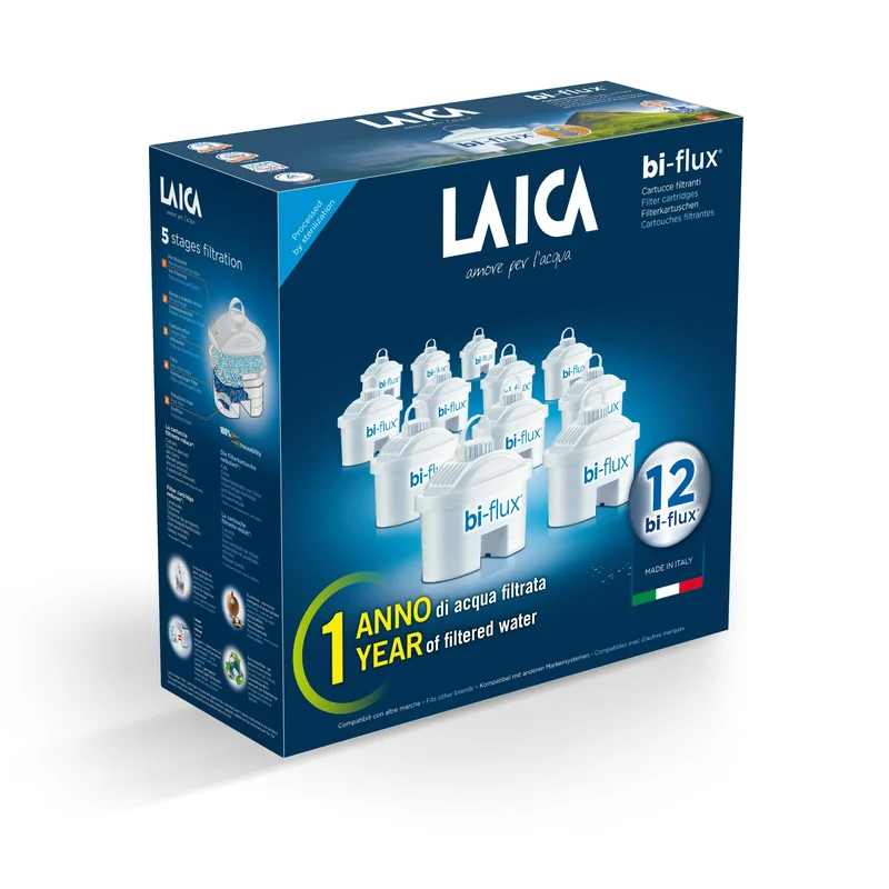 Laica F12M Bi-Flux water filters - set of 12 Laica Bi-Flux filter cartridges for Laica water filter jug