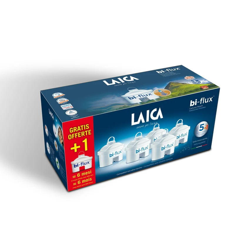 Laica F6S Bi-Flux water filters - set of 6 Laica Bi-Flux filter cartridges